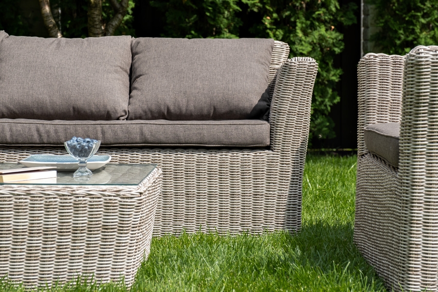 Капучино лаунж-зона из искусственного ротанга, цвет бежевый - фото 8