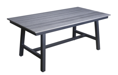 "Сан Ремо" стол обеденный из ДПК, каркас алюминиевый темно-серый "Сан Ремо" стол обеденный из ДПК, каркас алюминиевый темно-серый