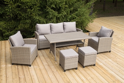 "Мэдисон" обеденная группа из искусственного ротанга, цвет соломенный (К)