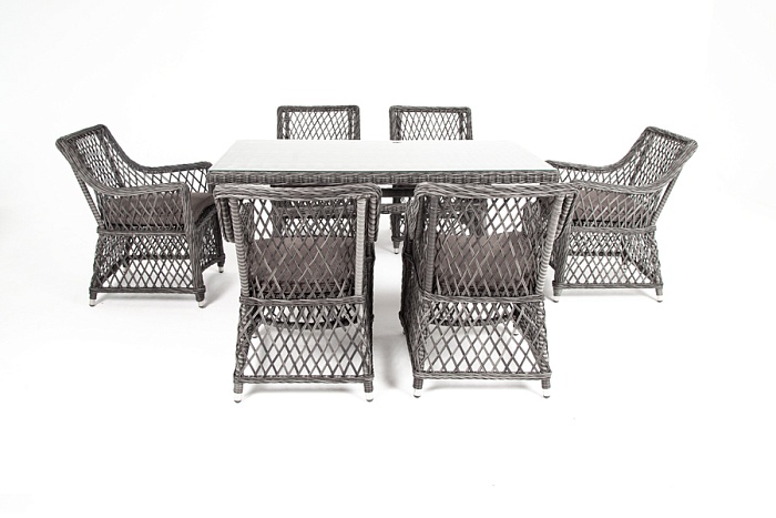 Латте обеденная группа плетеная, цвет графит - фото 9