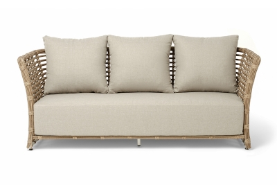 "Валенсия" диван из искусственного ротанга трехместный, цвет соломенный