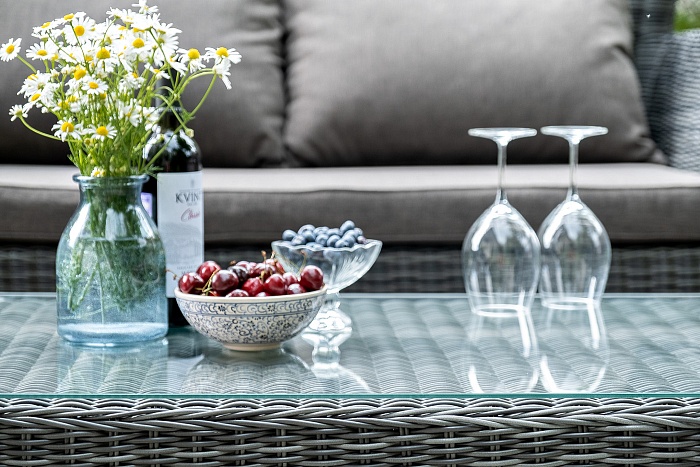 Капучино сингл лаунж-зона из искусственного ротанга, цвет графит - фото 6