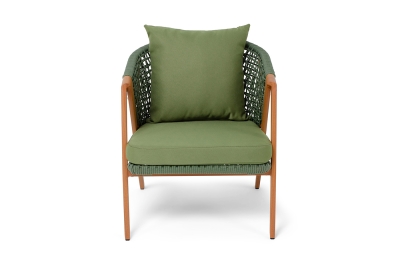 "Амстердам" кресло плетеное из роупа, каркас алюминий, роуп зеленый круглый, ткань зеленая "Амстердам" кресло плетеное из роупа, каркас алюминий, роуп зеленый круглый, ткань зеленая