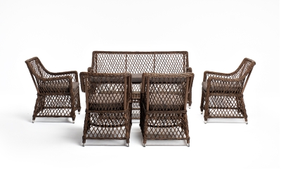 "Асти" лаунж-зона из искусственного ротанга на 6 персоны, цвет коричневый "Асти" лаунж-зона из искусственного ротанга на 6 персоны, цвет коричневый