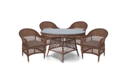 "Эспрессо–120 S" обеденная группа плетеная, цвет коричневый