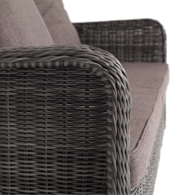 "Гляссе" диван трехместный из искусственного ротанга, цвет графит