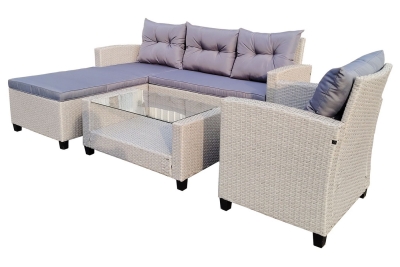 "Атланта" лаунж-зона из искусственного ротанга, цвет серый