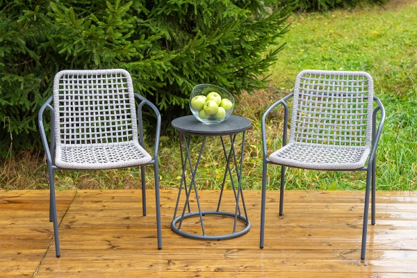 "Тунис" кофейный комплект из алюминия, цвет темно-серый