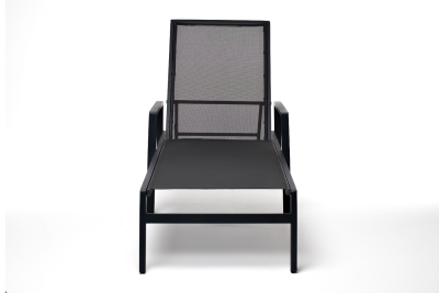 "Парма" шезлонг из алюминия темно-серый (RAL7024) муар, ткань текстилен темно-серая