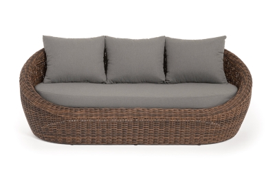 "Барселона" диван из искусственного ротанга трехместный, цвет коричневый