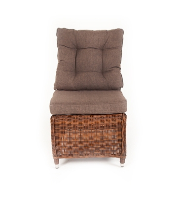 "Бергамо" плетеный центральный модуль дивана, цвет коричневый