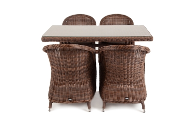 "Латте–140 R" обеденная группа плетеная, цвет коричневый