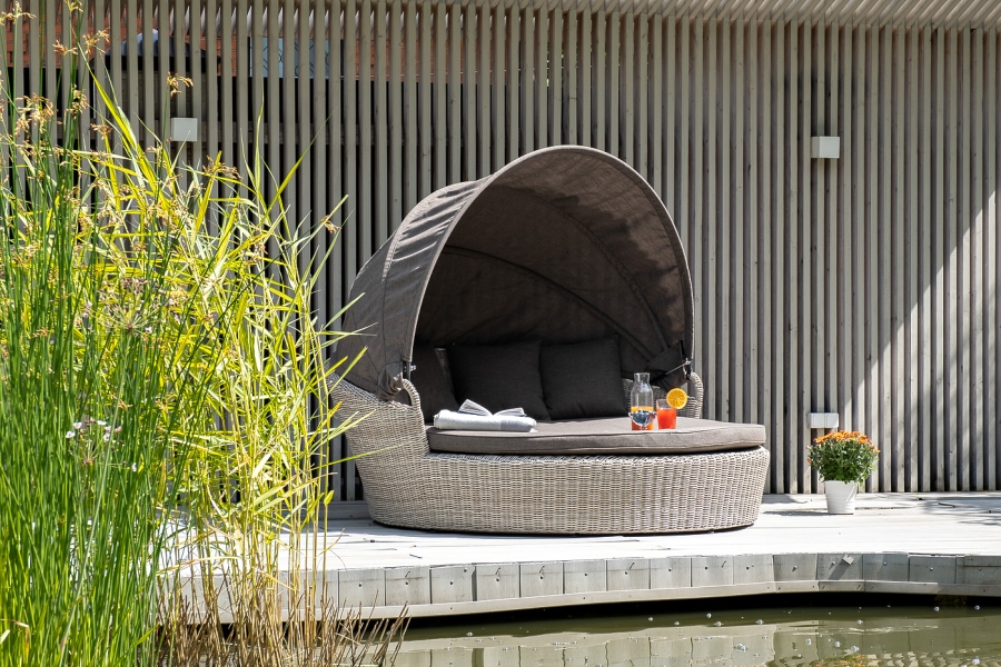 Стильяно плетеная кровать круглая, цвет бежевый - фото 5