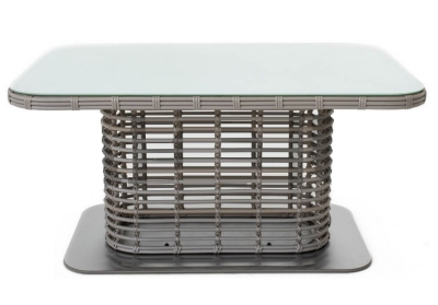 "Блисс" плетеный стол из искусственного ротанга 141х92х75см, цвет молочный