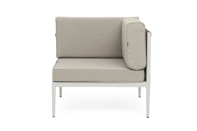 "Касабланка" угловой модуль плетеный из роупа, каркас алюминий светло-серый (RAL7035) муар, роуп серо-коричневый 23мм, ткань бежевая 15052 "Касабланка" угловой модуль плетеный из роупа, каркас алюминий светло-серый (RAL7035) муар, роуп серо-коричневый 23мм, ткань бежевая 15052