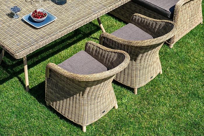 Базелла обеденная группа из искусственного ротанга, цвет соломенный - фото 4