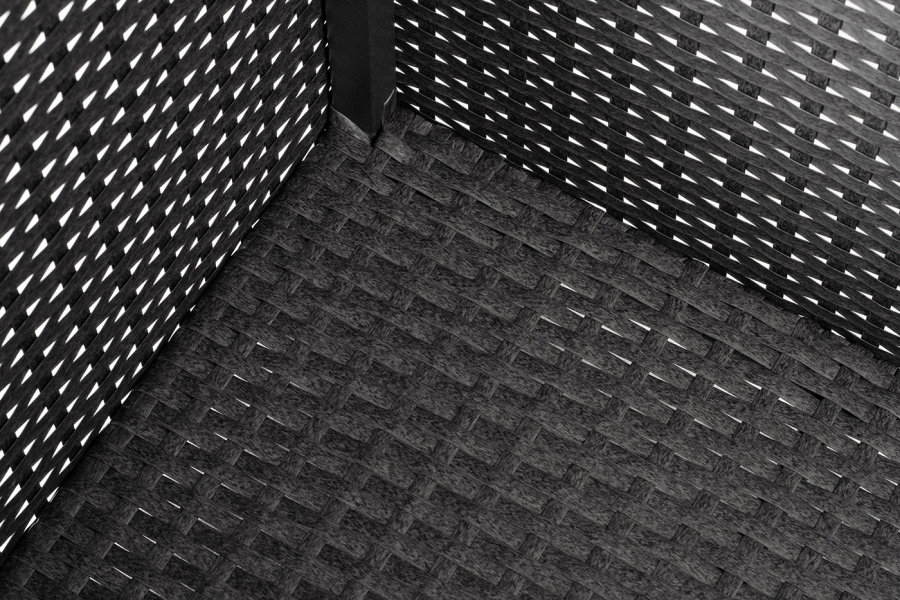 Лунго кашпо для цветов большое плетеное из искусственного ротанга, цвет графит - фото 5