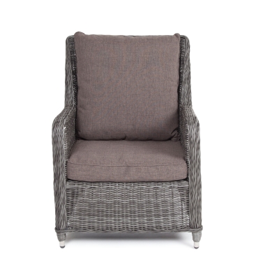 "Гляссе" кресло плетеное из искусственного ротанга, цвет графит