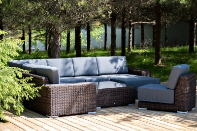 "Капри" трансформирующаяся лаунж-зона из искусственного ротанга, цвет коричневый