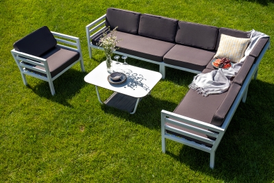 "Глория" угловой модульный диван, каркас из алюминия "Глория" угловой модульный диван, каркас из алюминия