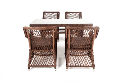 "Латте–140 L" обеденная группа плетеная, цвет коричневый