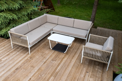 "Касабланка" модульная лаунж-зона из роупа (веревки), каркас из алюминия