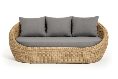 "Барселона" диван из искусственного ротанга трехместный, цвет соломенный