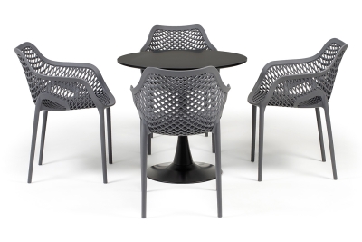 "Беллини" обеденная группа на 4 персоны, цвет темно-серый "Беллини" обеденная группа на 4 персоны, цвет темно-серый