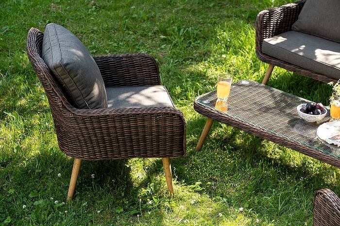 Прованс лаунж-зона плетеная из искусственного ротанга, цвет коричневый - фото 7