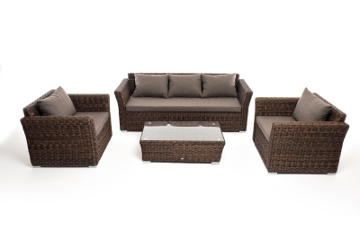 "Капучино" лаунж-зона из искусственного ротанга (гиацинт), цвет коричневый