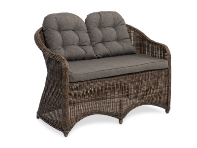 "Равенна" диван двухместный плетенный из ротанга, цвет коричневый "Равенна" диван двухместный плетенный из ротанга, цвет коричневый