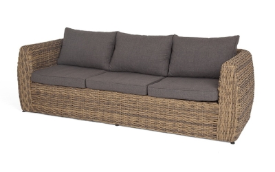 "Кальяри" диван трехместный плетеный из искусственного ротанга (гиацинт), цвет соломенный