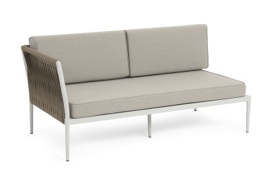 "Касабланка" правый модуль плетеный из роупа, каркас алюминий светло-серый (RAL7035) муар, роуп серо-коричневый 23мм, ткань бежевая 15052 "Касабланка" правый модуль плетеный из роупа, каркас алюминий светло-серый (RAL7035) муар, роуп серо-коричневый 23мм, ткань бежевая 15052