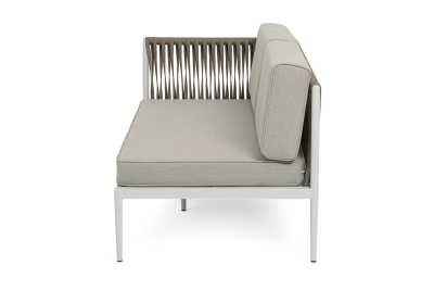 "Касабланка" правый модуль плетеный из роупа, каркас алюминий светло-серый (RAL7035) муар, роуп серо-коричневый 23мм, ткань бежевая 15052 "Касабланка" правый модуль плетеный из роупа, каркас алюминий светло-серый (RAL7035) муар, роуп серо-коричневый 23мм, ткань бежевая 15052