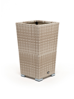 "Капучино" кашпо для цветов плетеное из искусственного ротанга, цвет бежевый