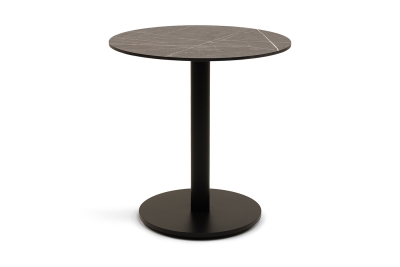 "Каффе" стол из HPL круглый Ø70см, цвет "серый мрамор", подстолье стальное "Каффе" стол из HPL круглый Ø70см, цвет "серый мрамор", подстолье стальное