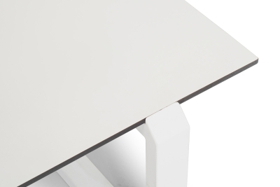 "Варадеро" журнальный стол из HPL 110х60 H43, каркас алюминий белый муар, цвет столешницы "молочный"