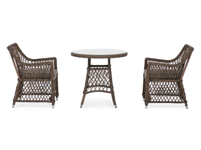 "Эспрессо-80 L" обеденная группа плетеная, цвет коричневый