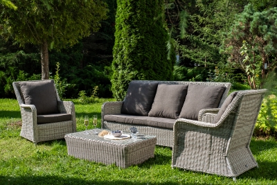 "Гляссе" лаунж-зона из искусственного ротанга, цвет бежевый