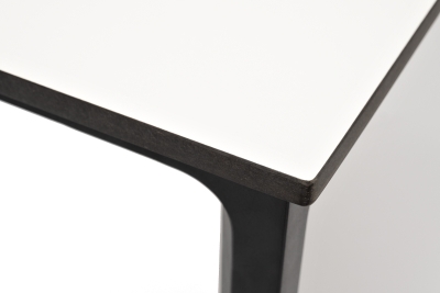 "Малага" обеденный стол из HPL 90х90см, цвет молочный, каркас черный "Малага" обеденный стол из HPL 90х90см, цвет молочный, каркас черный