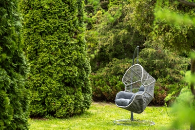 "Апулия" подвесное кресло из искусственного ротанга, цвет серый