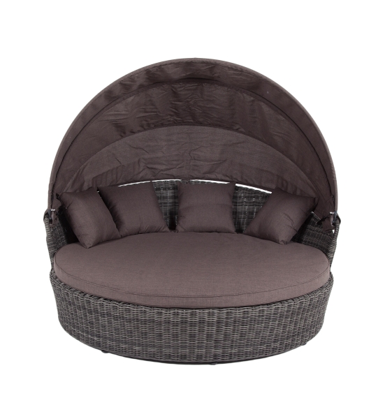 Стильяно плетеная кровать круглая, цвет графит - фото 3