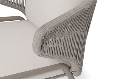 "Альмерия" стул плетеный из роупа, каркас из алюминия, цвет бежевый