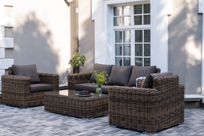 "Палермо" лаунж-зона из искусственного ротанга, цвет соломенный