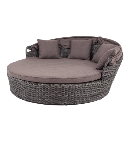 Стильяно плетеная кровать круглая, цвет графит - фото 4