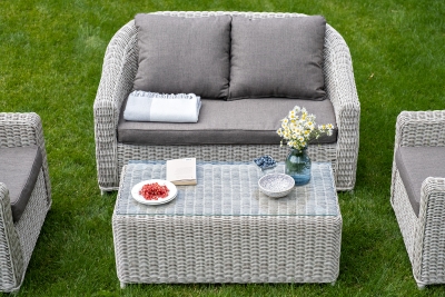 "Кон Панна" столик журнальный из искусственного ротанга, цвет бежевый