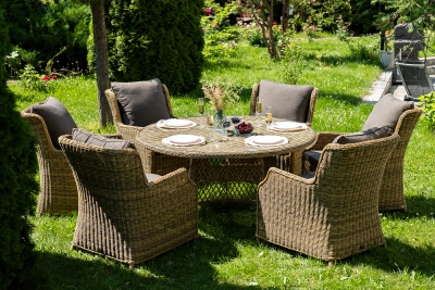 "Эспрессо–150 N" обеденная группа плетеная, цвет соломенный "Эспрессо–150 N" обеденная группа плетеная, цвет соломенный