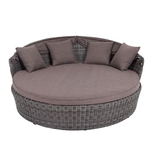 Стильяно плетеная кровать круглая, цвет графит - фото 6