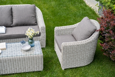 "Кон Панна" лаунж-зона из искусственного ротанга, цвет бежевый