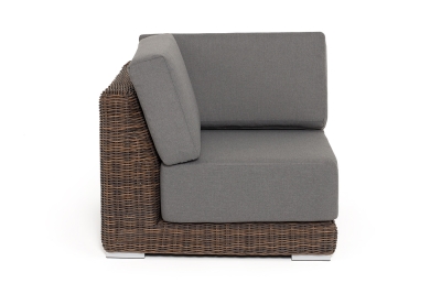 "Капри" модуль диванный угловой с подушками, цвет коричневый